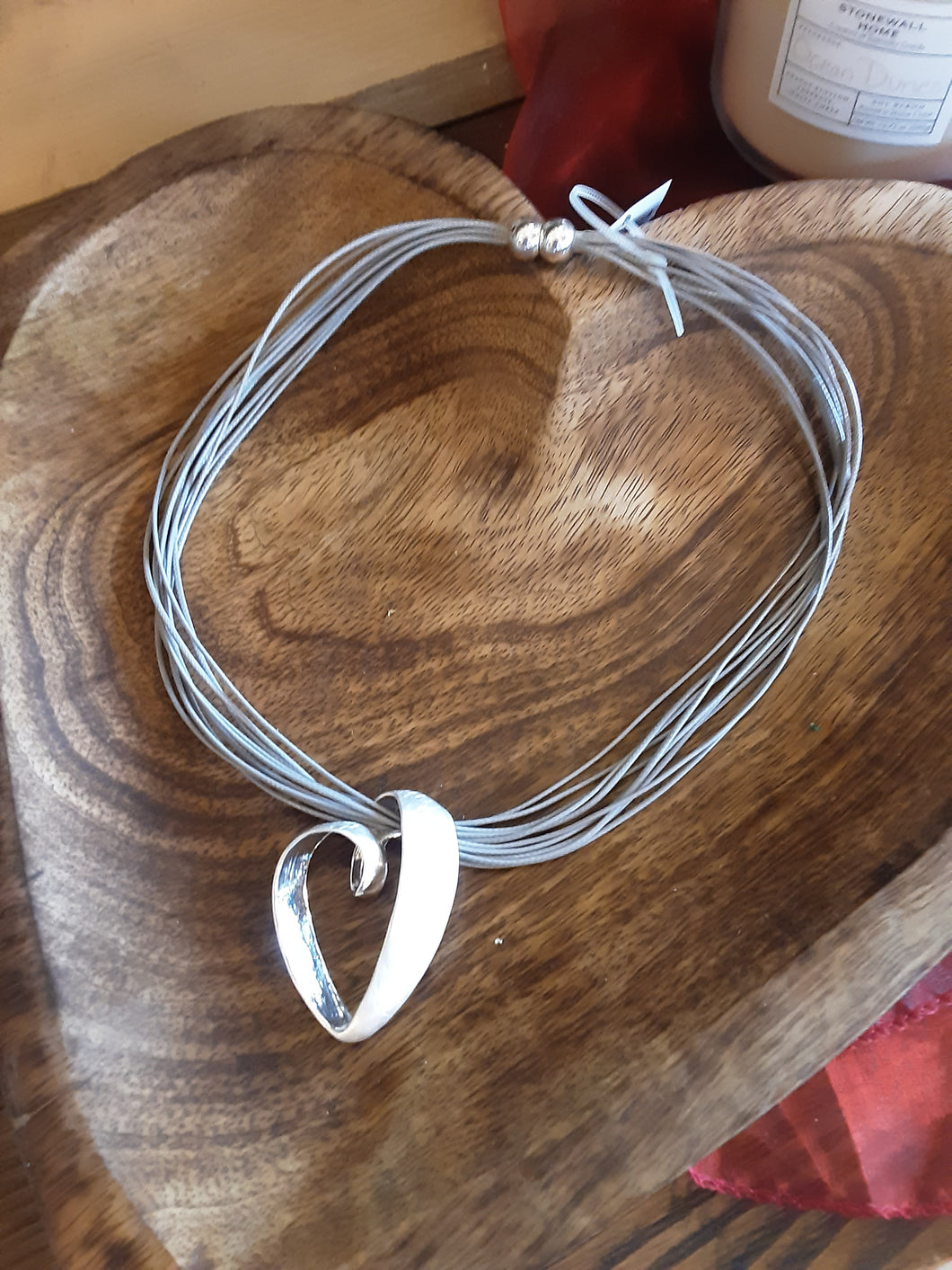 Multi-cord Heart Necklace