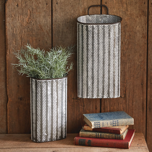 Herringbone Metal Wall Containers
