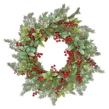 Cedar, Holly & Berry Wreath