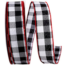 Load image into Gallery viewer, Celine Check Plaid Twill Wired Edge, Black &amp; Red

