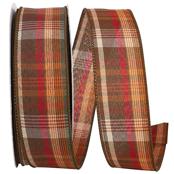 Avery Plaid Tierra Wired Edge, Rust