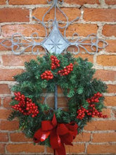 Load image into Gallery viewer, Cross Yard Stake with Artificial Wreath
