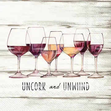 Uncork & Unwind Beverage Napkin