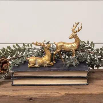 Set of 2 Mini Gold Deer