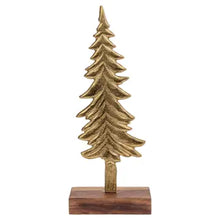 Load image into Gallery viewer, Gilded Spruce Tree on Wood Base
