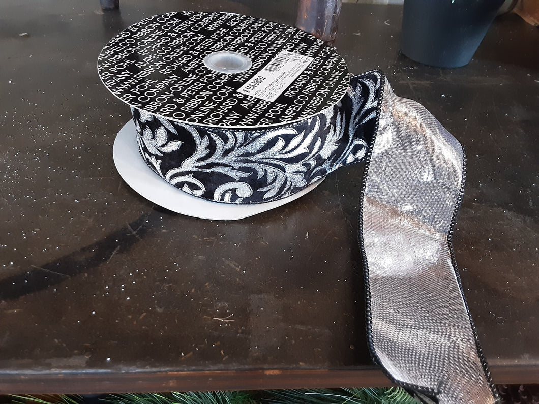 Paris Brocade Double-Sided, Black & Silver