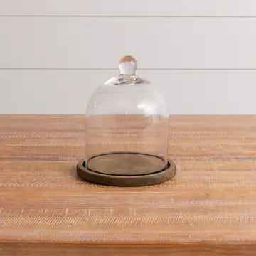 Small Cloche with Wooden Base