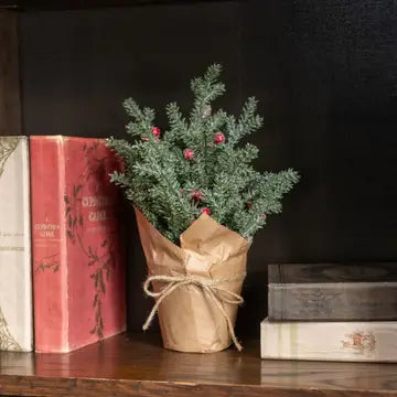 Icy Pine Tree with Berries
