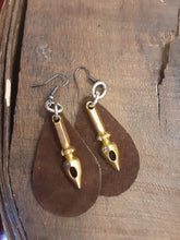 Load image into Gallery viewer, Leather Earrings Handcrafted by Junk Farey Julz
