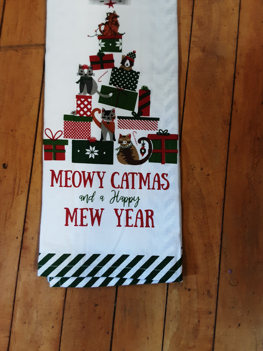 Meowy Catmas Dishtowel
