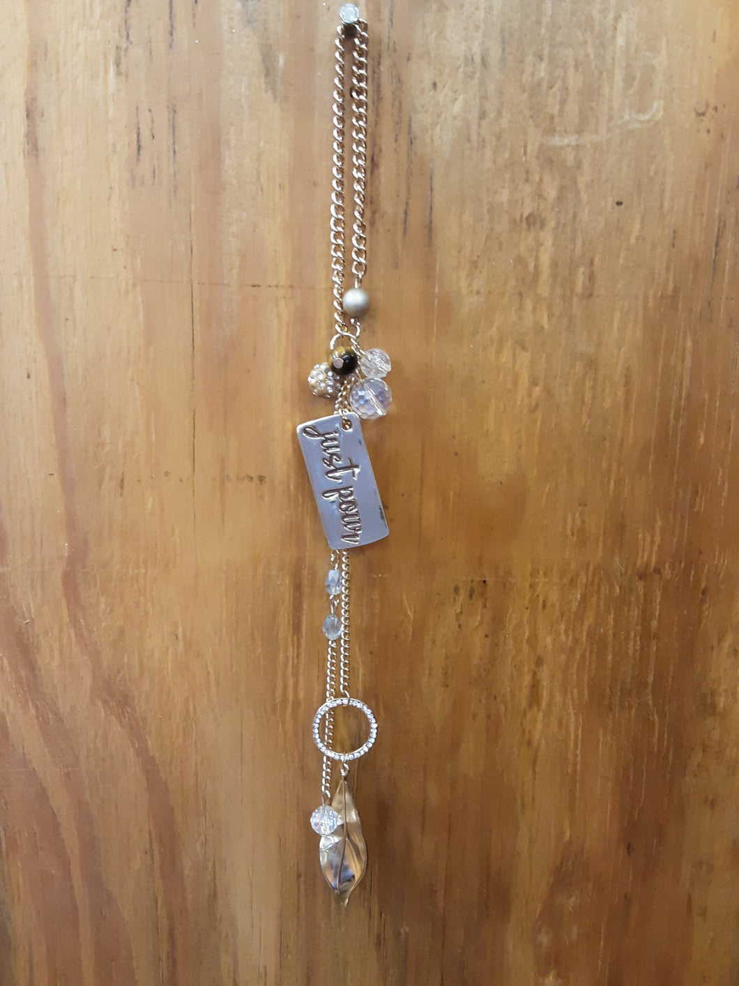 Holiday Bling Wine Bottle Necklace