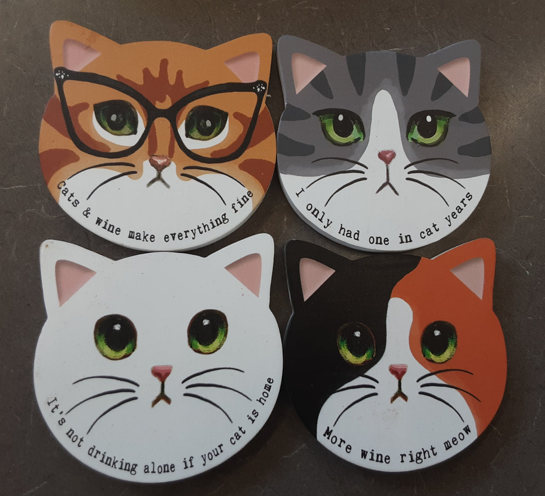 Cat-titude Coasters - Set of 4