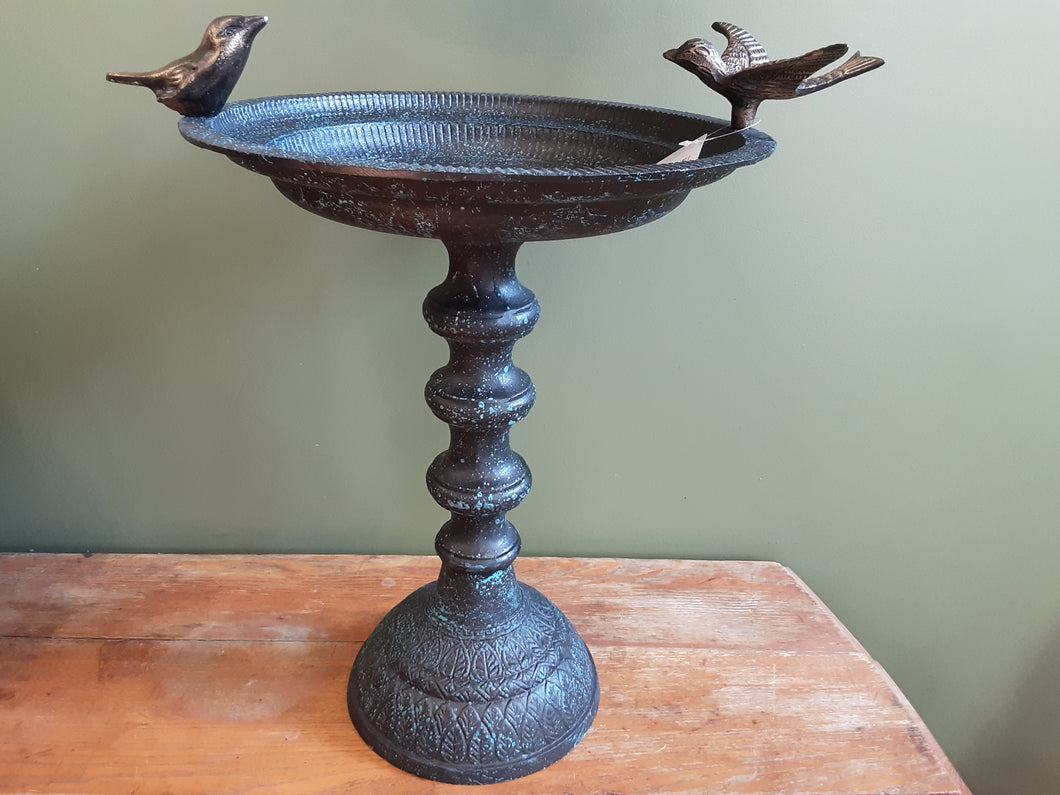 Cast Iron Bird Bath on Pedestal