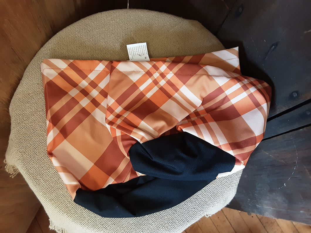 Fall Plaid Round Fabric Pot Cover/Planter