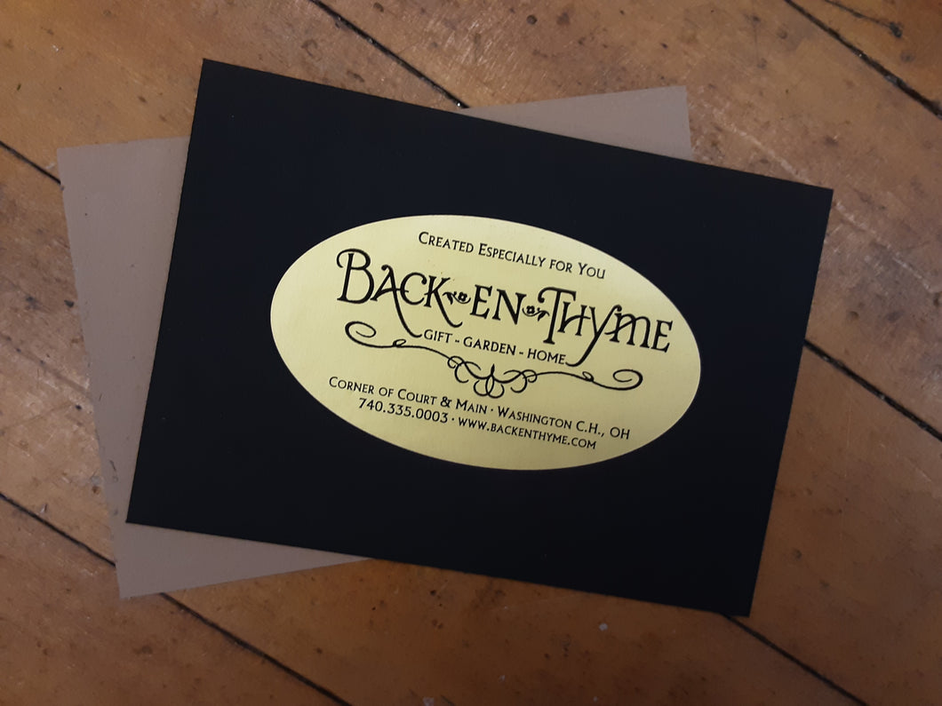 Back-En-Thyme Gift Card