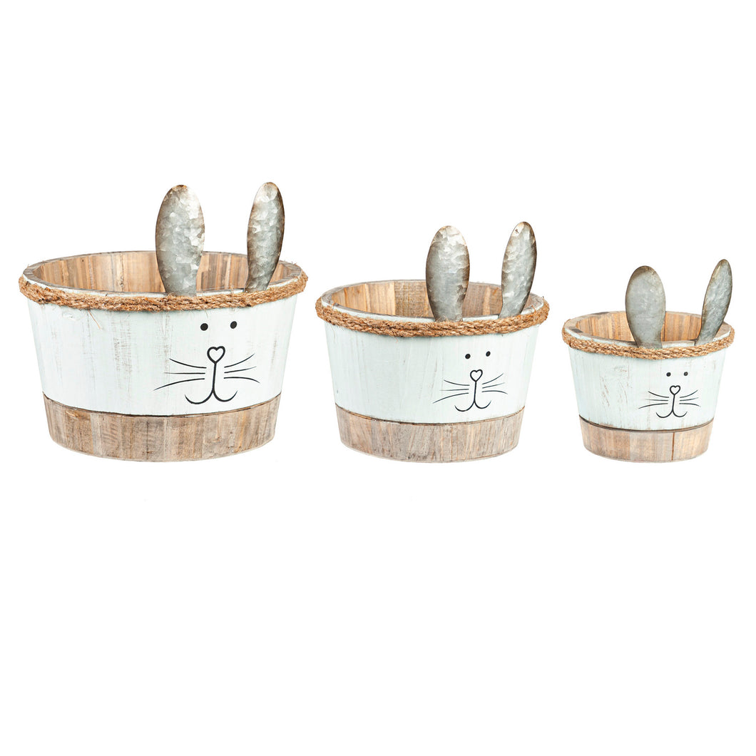 Wooden Bunny w/ Metal Ears