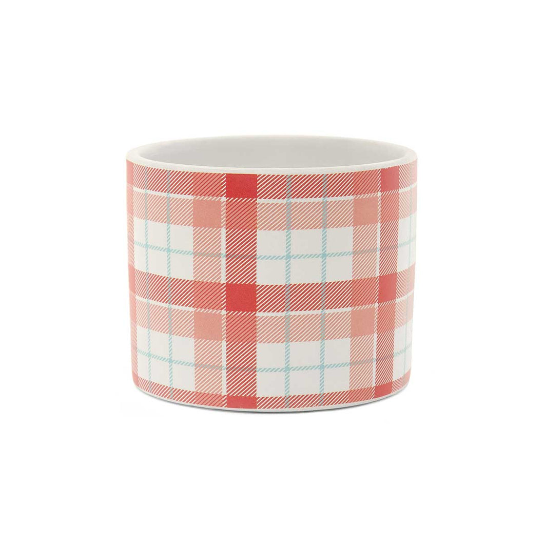 Coral Plaid Container