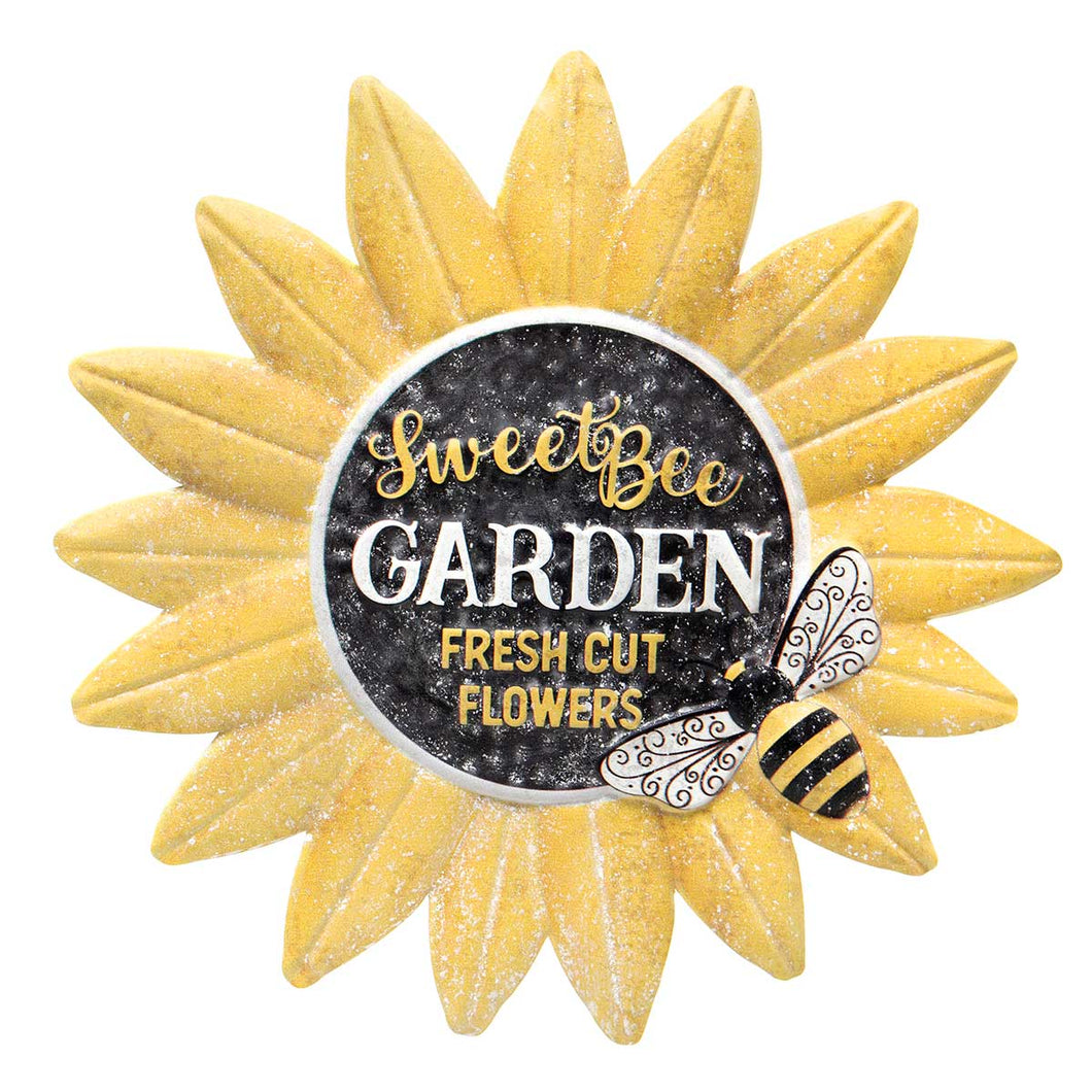 Sweet Bee Sunflower Metal Sign