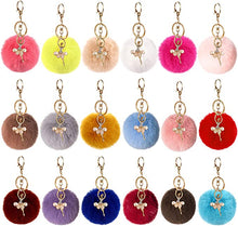 Load image into Gallery viewer, Pompom Key Ring with Dancer
